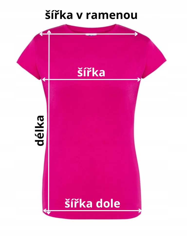 Rozměry dámského trička